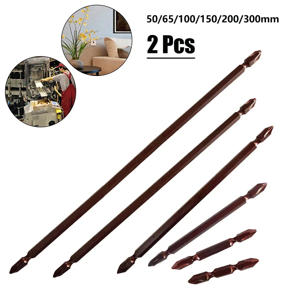 2-Pack PH2 Magnetic Screwdriver Bits – 1/4" Hex, 50–300mm Screwdriver Bit Set Vue
