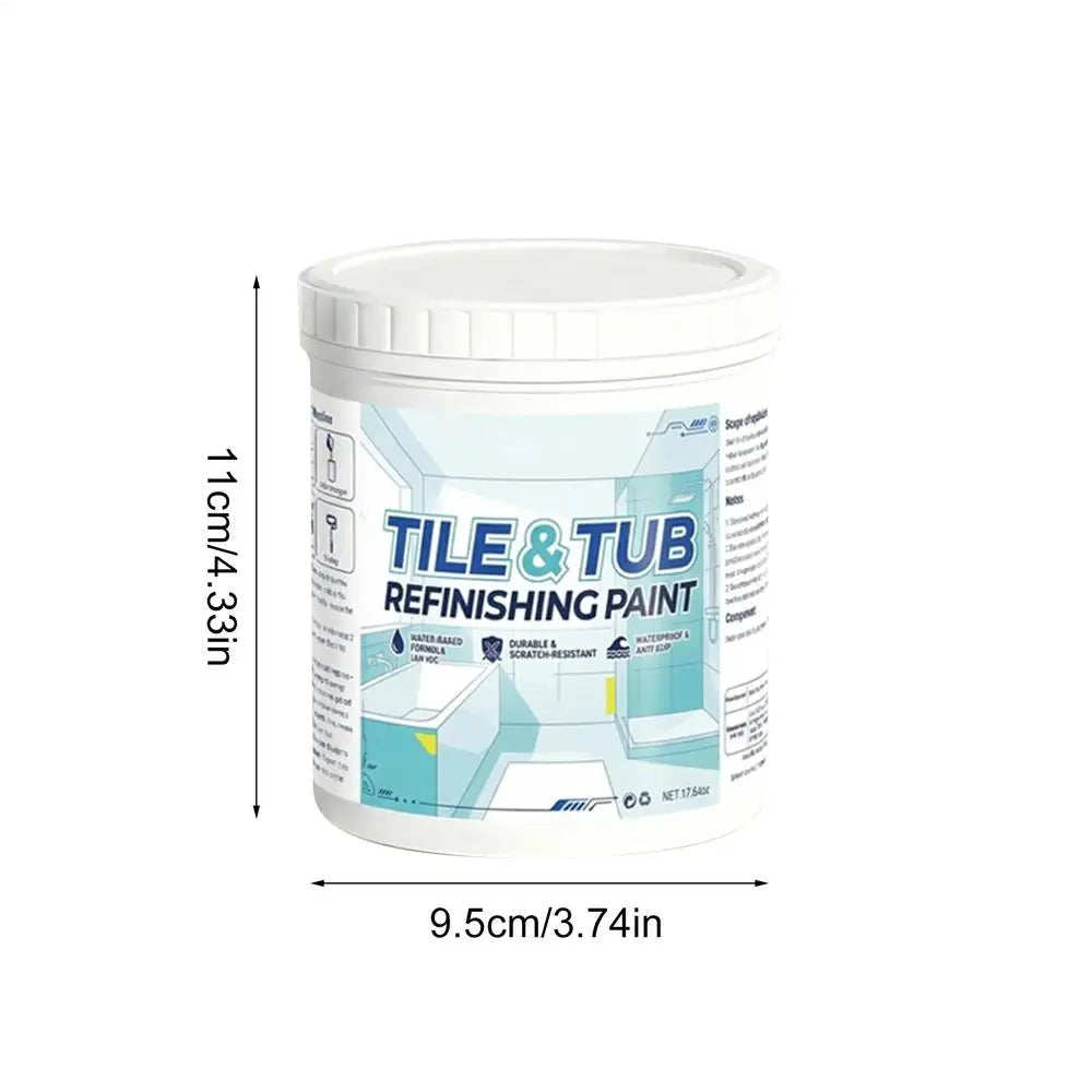 500g Tile Paint Semi Gloss Waterproof Refinishing Coating for Shower Sink Countertop Bathroom Kitchen Laundry Dormitory Hotel Vue 500g