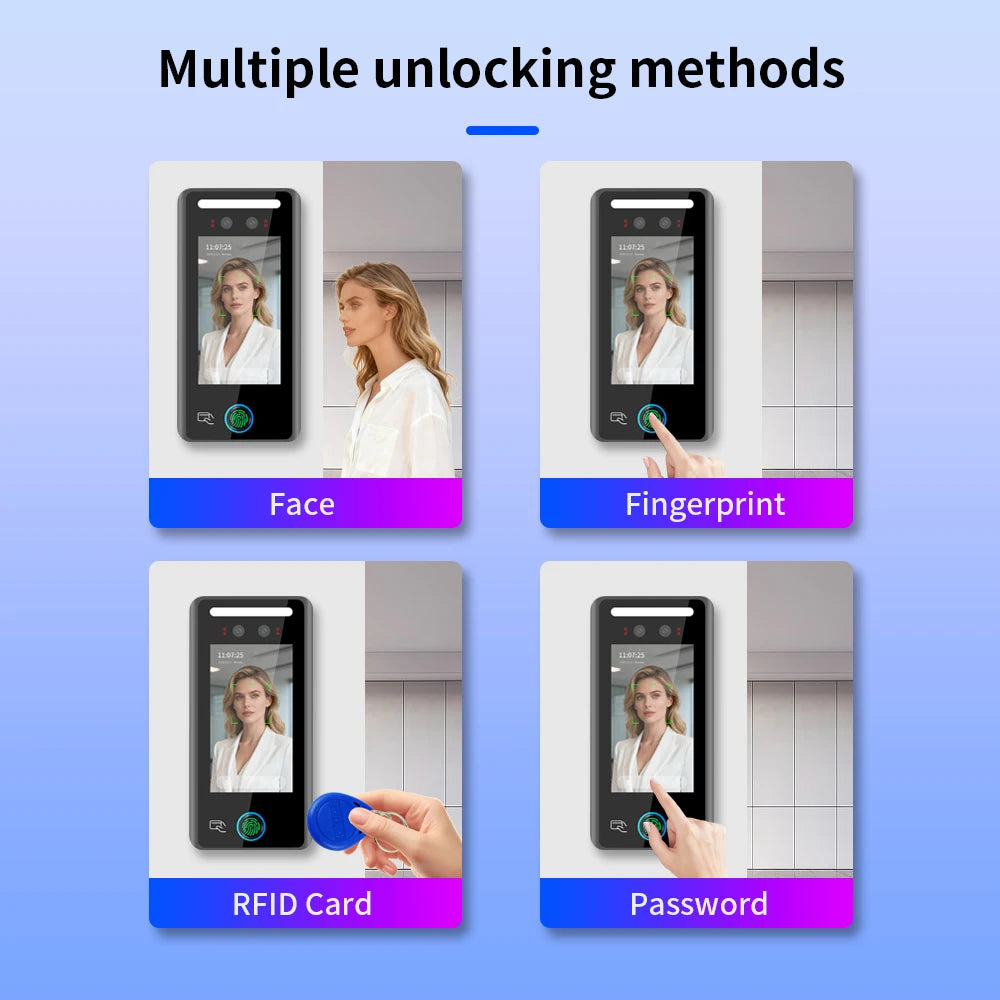 4.5-inch Standard Multiple Languages Facial RFID Attendance For Gate Turnstile Biometric Electronic Unlock Office Door Control Vue