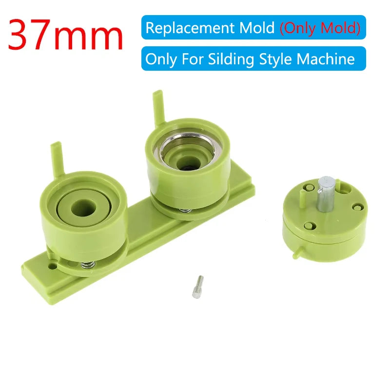 25/32/37/44/58/75mm DIY Combination Badge Button Maker Machine Sliding Style Badge Button Machine Host Replacement Badge Mold Vue Only 37mm Mold