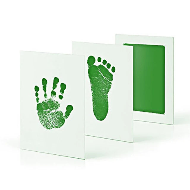 vvocci Baby footprint For Newborn Ink Footprint Infant Toy Souvenirs set Safe Non-Toxic Handprint Paw Print Infant NoTouch Skin Vue A94 Green