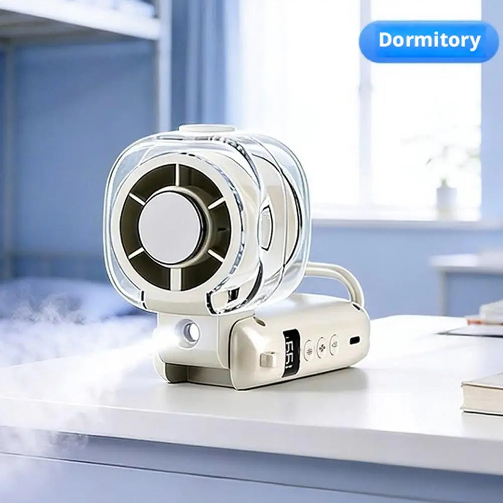 2026 Portable Outdoor High-speed Spray Handheld Fan Spray Electric Fan Wind Regulation Ice Cooling Fan Summer Cooling Artifact Vue
