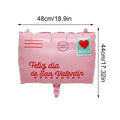 48x44cm Romantic Pink Envelope Shape Inflatable Foil Balloons Valentines Day Decorations Party Balloons for Engagement Wedding Vue A 48x44cm