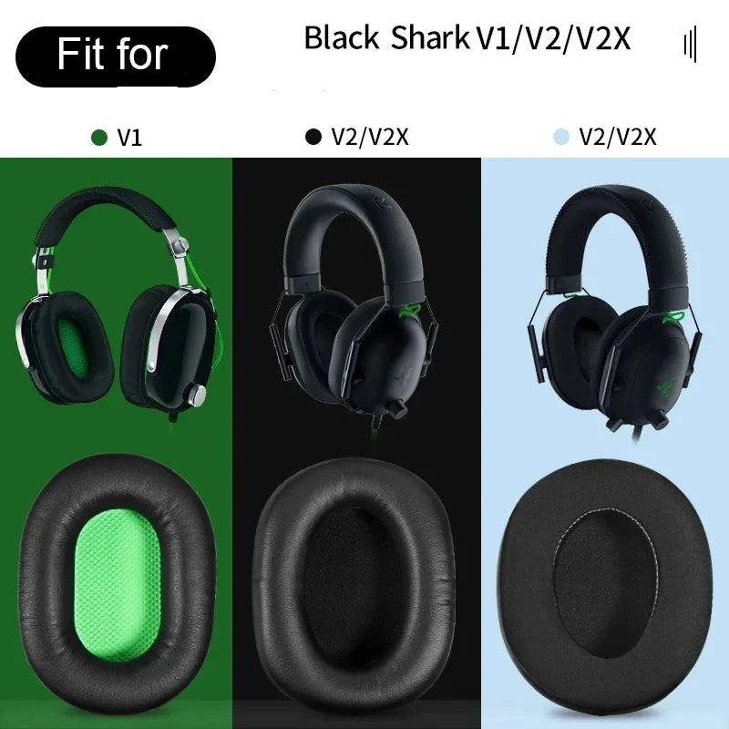 Ear Pads Earpads Sponge Soft Foam Cushion Replacement For RAZER BlackShark V2 / V2X Stereo Gaming Headphones Headset Vue