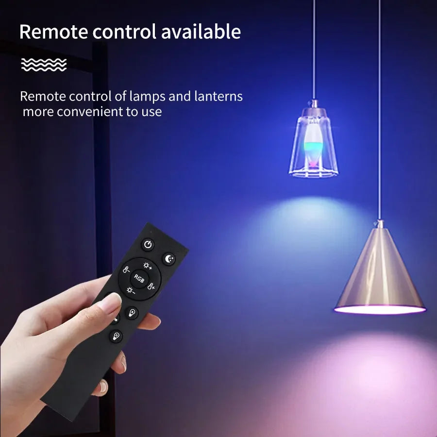 Tuya Wifi Led Bulb E14 220V Smart Life Candle Light with RF 2.4G Remote Group Control Alexa Google SmartThings Dimmable RGB Lamp Vue