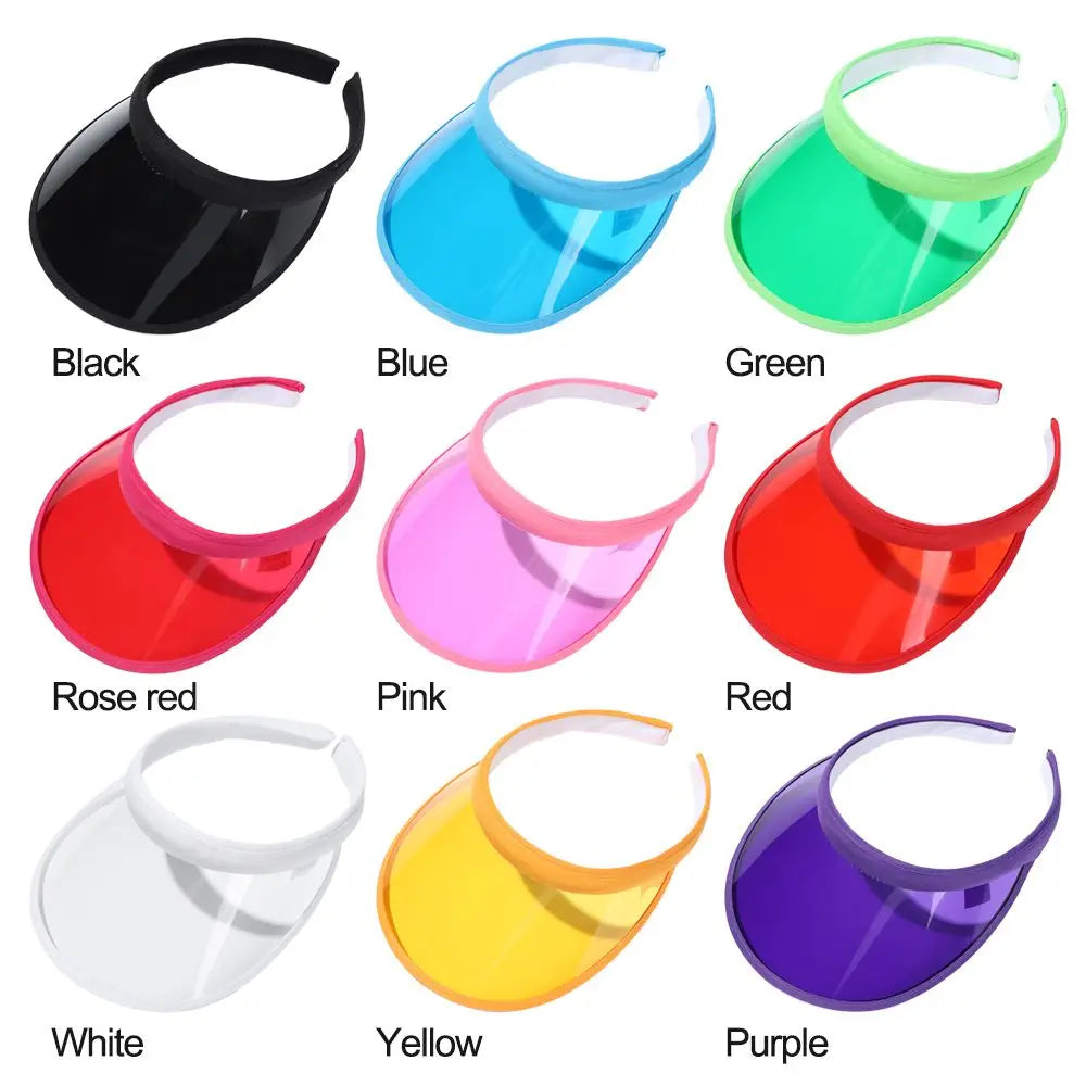 Summer Lightweight PVC Sports Hat UV Protective Sun Visor Beach Cap