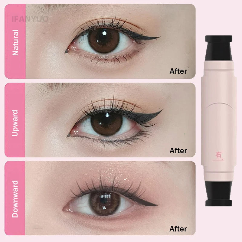 Black Brown Integrated Eyeliner Stamp Precise Outline Signet Eye Liner Extension Stamps Liquid Eyeliner Pen Waterproof Lasting Vue