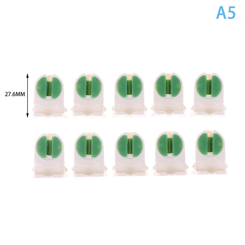 10Pcs Home T5 Light Holder G5 Base Non-Shunted Heat-Resistant Lamp Socket AC500V 2A For LED Fluorescent Light Tube Holder Vue A5