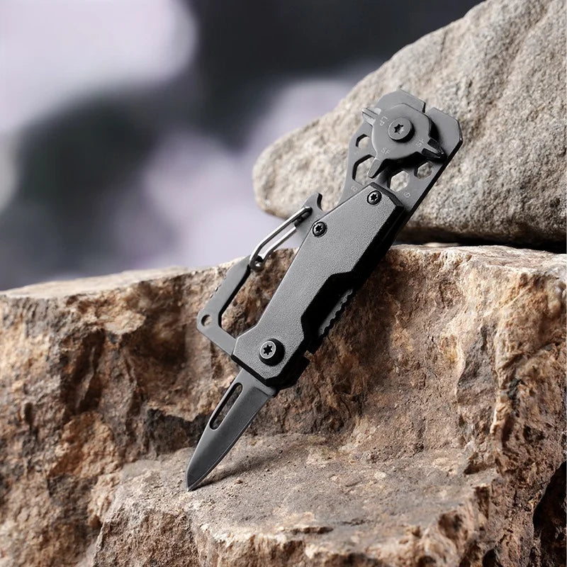Outdoor Multifunctional Mountaineering Buckle Bottle Opener Portable High Hardness EDC Mini Pocket Folding Knife Tool Vue