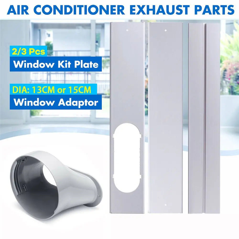 2 Air Conditioner Adjustable Exhaust Hose Window Slide Plate Wind Vue