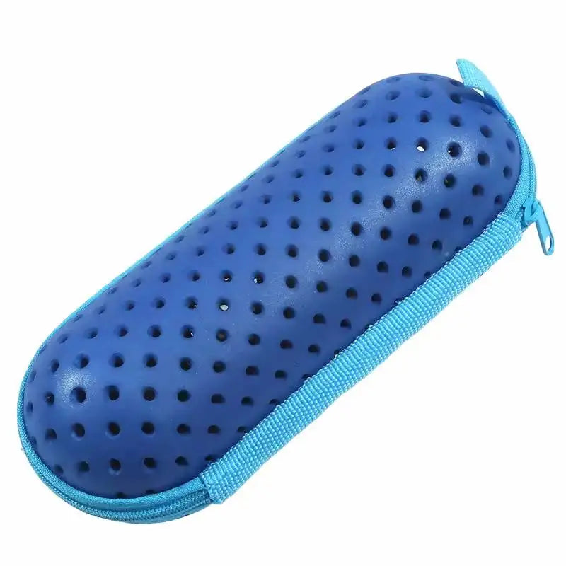 EVA Soft Swimming Glasses Organizer Protector Glasses Case Swimming Gear Breathable Drainage Hole Portable Goggles Cover Vue dark blue