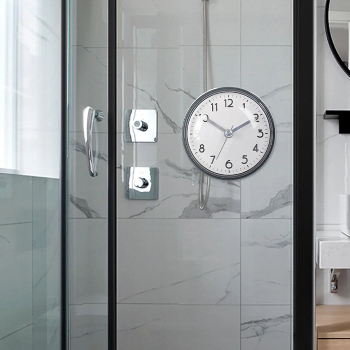 Bathroom Clock Waterproof Suction Cup Battery Operated Alarm 3 Inches Battery Operated Small Bathroom Clocks for Home Vue