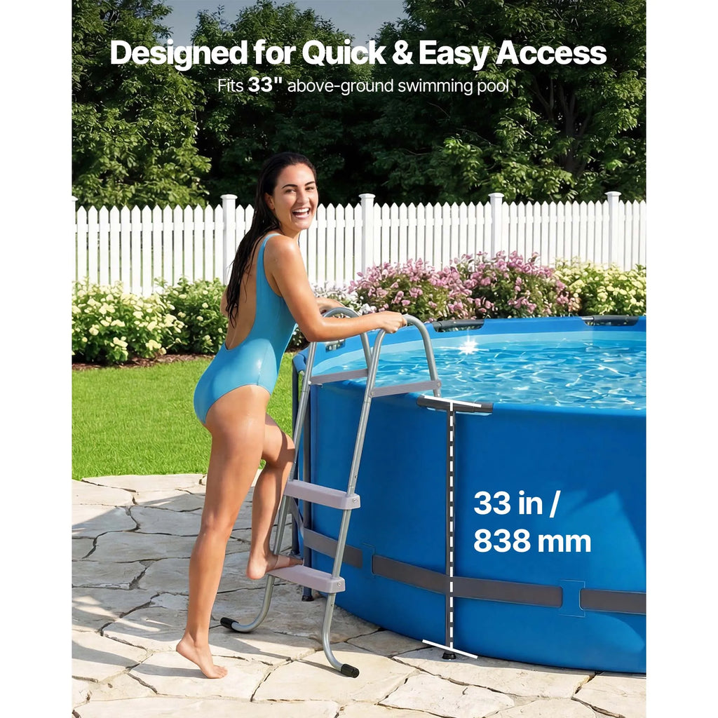 SucceBuy A-Frame Above Ground Pool Ladder | Non-Slip Steps Pool Ladder Vue