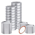 ABKW-Canning Lids And Rings(48 PCS), Reusable Leakproof Wide Mouth Masonjar Mason Jar Set Including Silicone Seal Lids Vue Silver