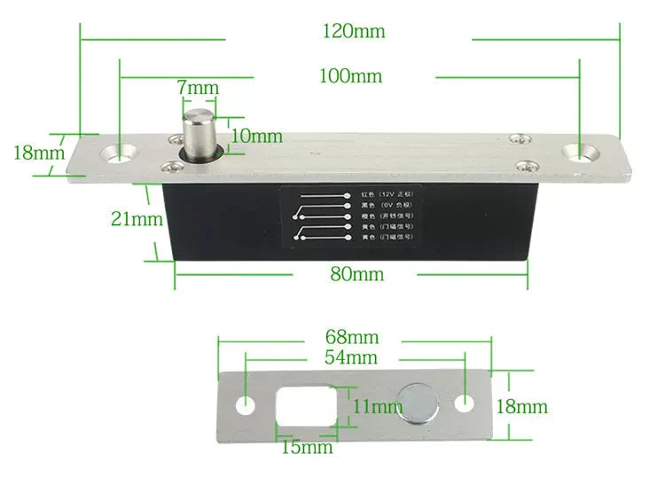 Electronic Bolt Lock DC 12V Mini Normally Open / Normally Closed Mode Access Control Electric Lock Storage Cabinet Door Locker Vue