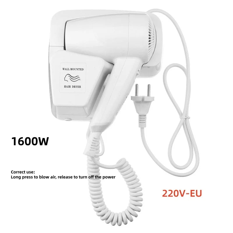 XMSJ 2000W Wall Mounted Hotel Hair Dryer – Ionic 220V Wall Mounted Hair Dryer Vue C-White 220V-240V EU Plug