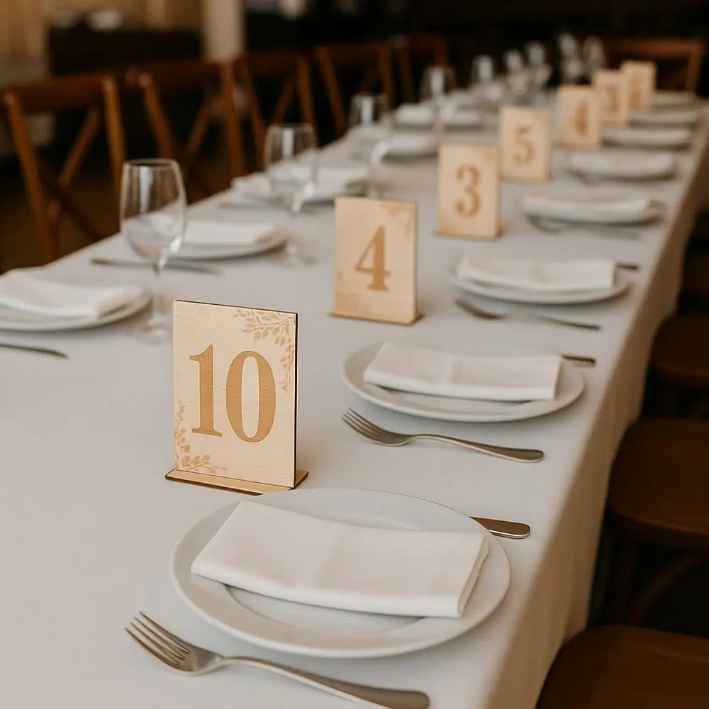 10pcs 1-10 Numbers Wooden Table Numbers Reusable with Base Holder Rustic Table Signs Vintage Elegant Seating Sign Cards Vue