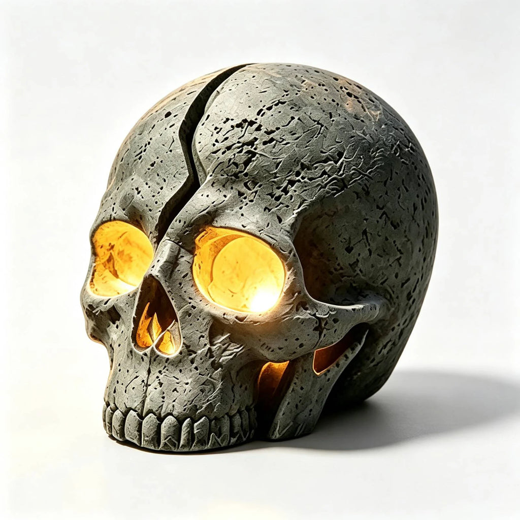 Solar Cracked Skull Garden Light | Gothic Halloween LED Lamp Solar Garden Light Vue