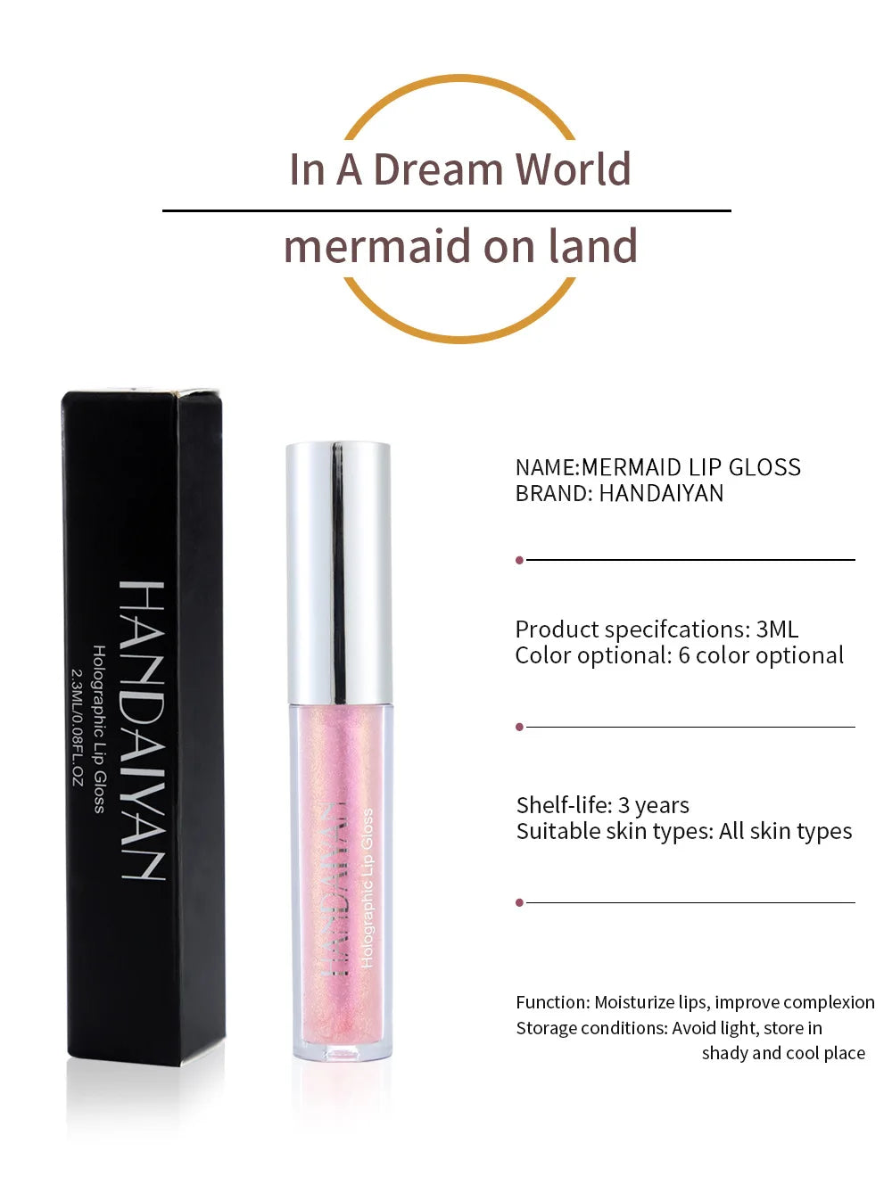 6 Color Long Lasting Moisturizing Vegan Chameleon Pearly Bright Lip Gloss Vue