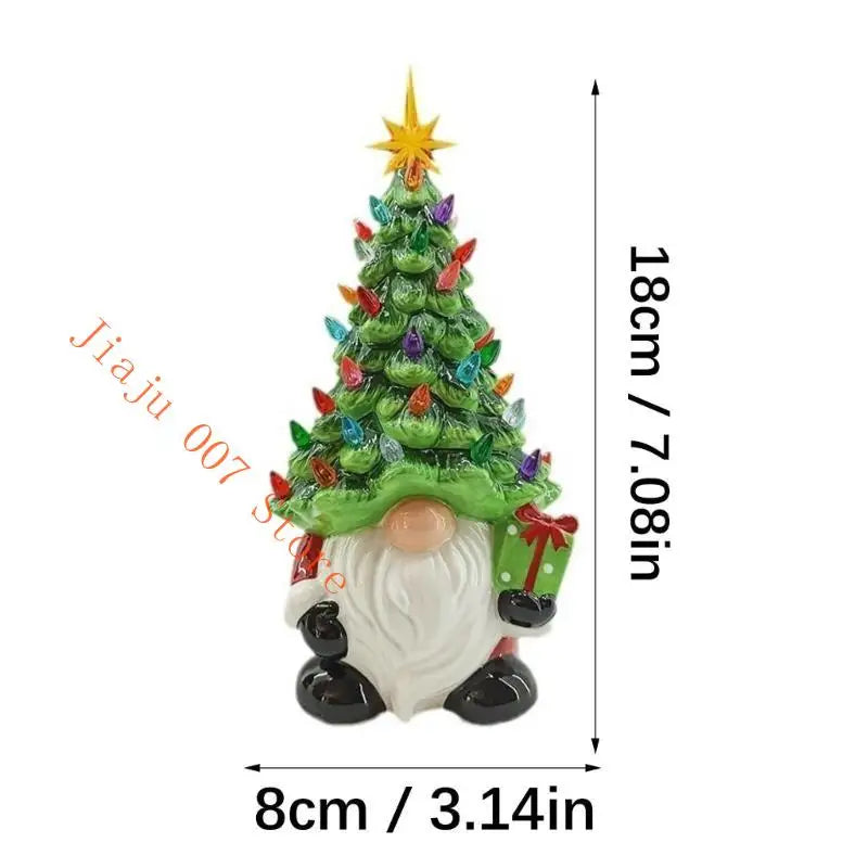 Lighted Ceramic Christmas Gnome Tree – Tabletop Holiday Decor Christmas Tabletop Decor Vue