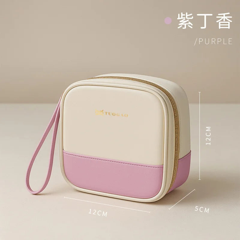 Travel Cosmetic Bag Portable Mini Waterproof Cosmetic Lipstick Storage Bag Multifunctional Clutch Bag Vue 0385-12-Purple