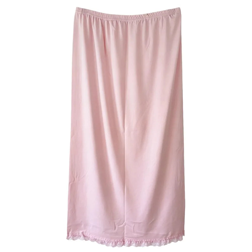 Lightweight Lace Inner Layer Slip Skirt Soft Loose Fit Women Vue One Size Pink Lace 70cm