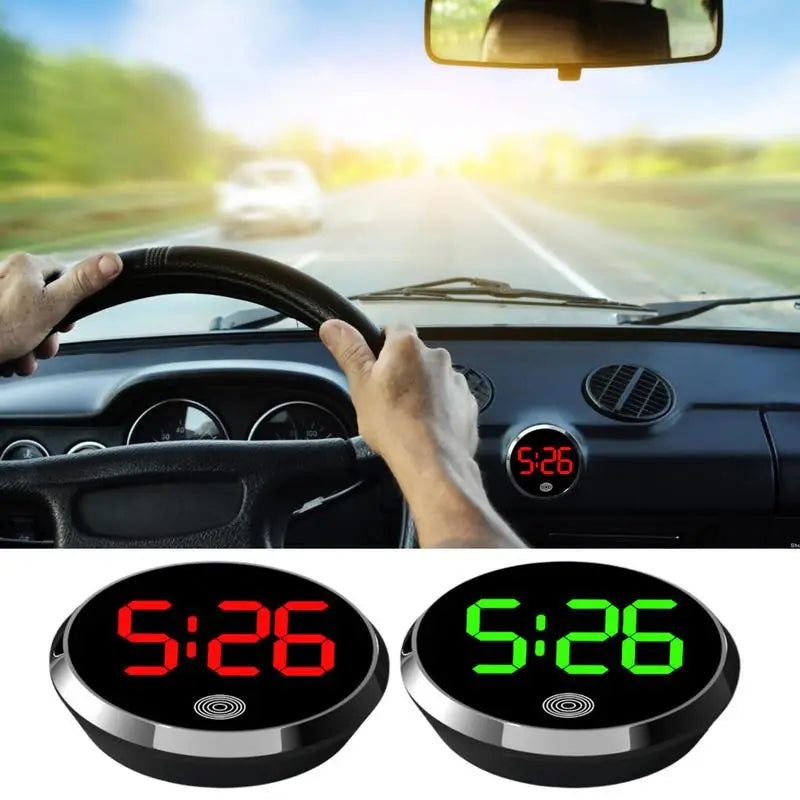 Automotive Digital Clock Vehicle LED Digital Dashboard Clock Waterproof Auto LED Air Vent Watch Touch Activation for Truck Suvs Vue