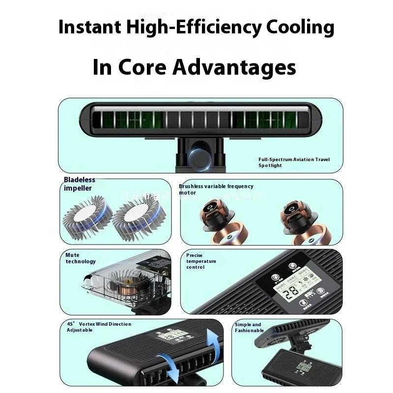 Silent Fish Tank Cooling Device Automatic Temperature Control Water Cooling Machine for Aquatic Plants Aquarium Cooling Fan Vue