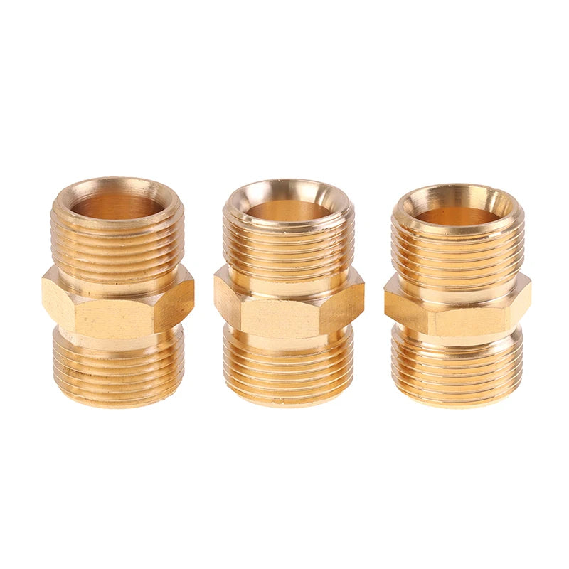 1PCS Copper M22 14mm And 15mm Male Thread Female Hose Coupler Adaptor High Pressure Washer Hose Extension Connector Adapter Vue