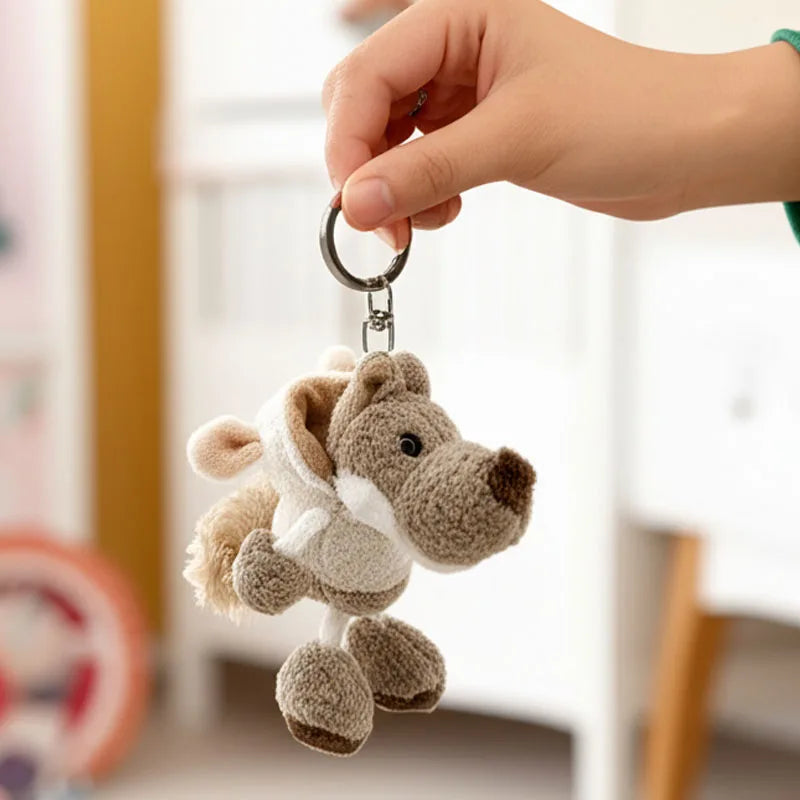 1-10PCS Creative Mini Cartoon Plush Keychain Toy Holiday Keyring Gift Christmas Decoration Cute Plushie Keychain Vue