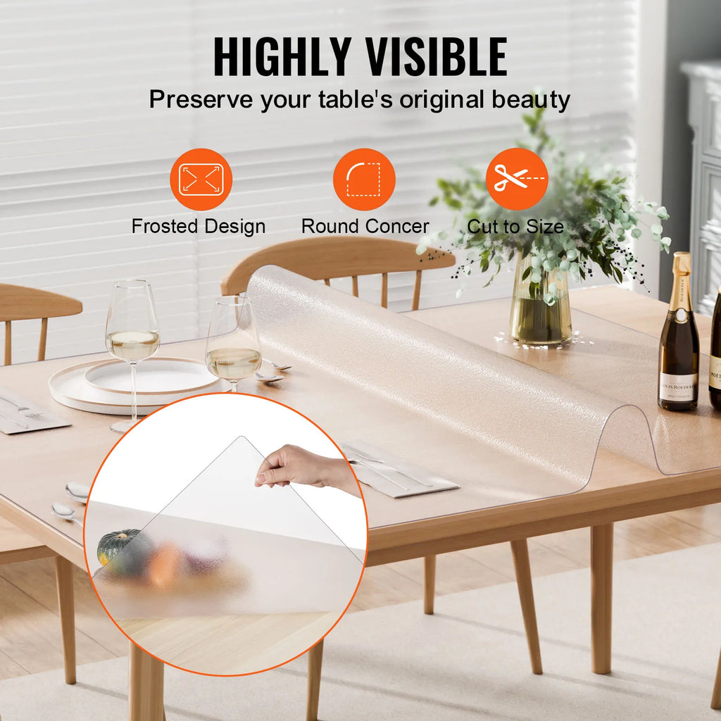 Clear Frosted PVC Table Protector – Waterproof Desk Mat PVC Table Protector Vue