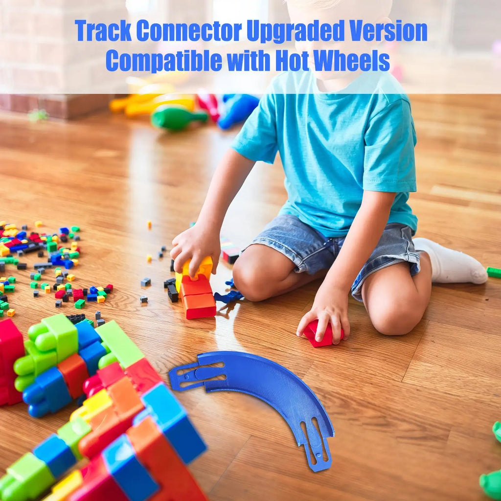 20CM Kids Toddler Toy Car Tracks Connectors 90 Degree Curve Track Connectors Replacement Racing Vehicle Racetrack Accessories Vue
