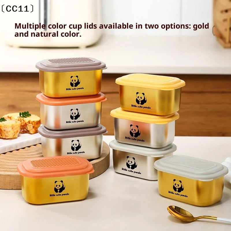140ml With Sealed Lid Seasoning Box Leak-proof 304 Stainless Steel Sauce Cup Durable High Quality Condiment Containers〔CC11〕 Vue