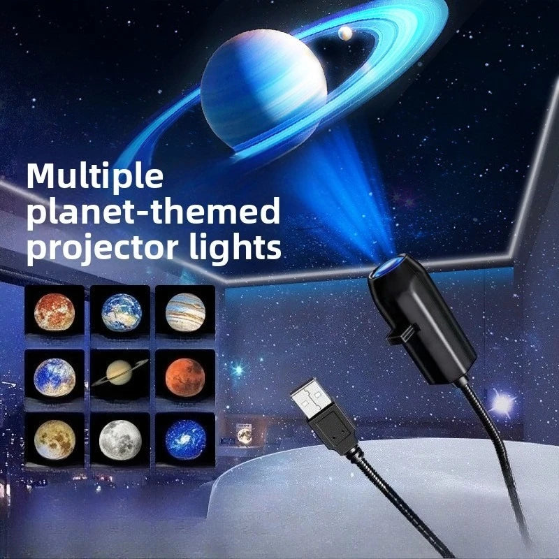 1 lamp 6 planet slidesCreative Moonlight LED Projector Nightlight Dimmable Projection Night Light Ideal Bedroom Home Decoration Vue