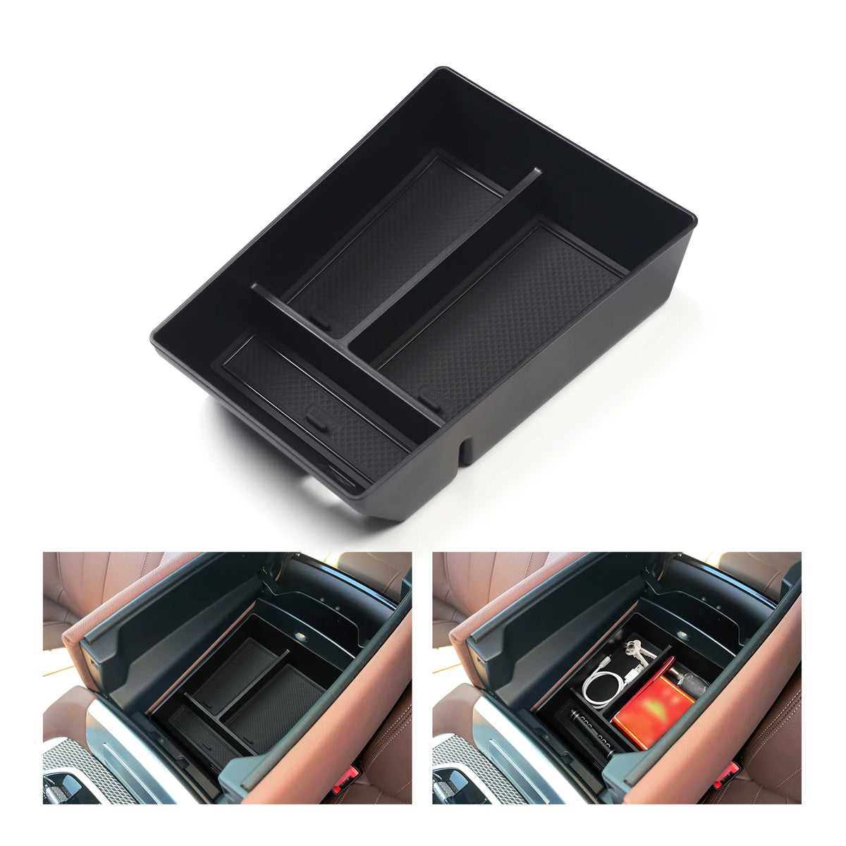 Smabee for BMW X5 G05 X6 G06 X7 G07 2019-2024 Center Armrest Storage Box Accessories Tray Organizer Tidying ABS Vue