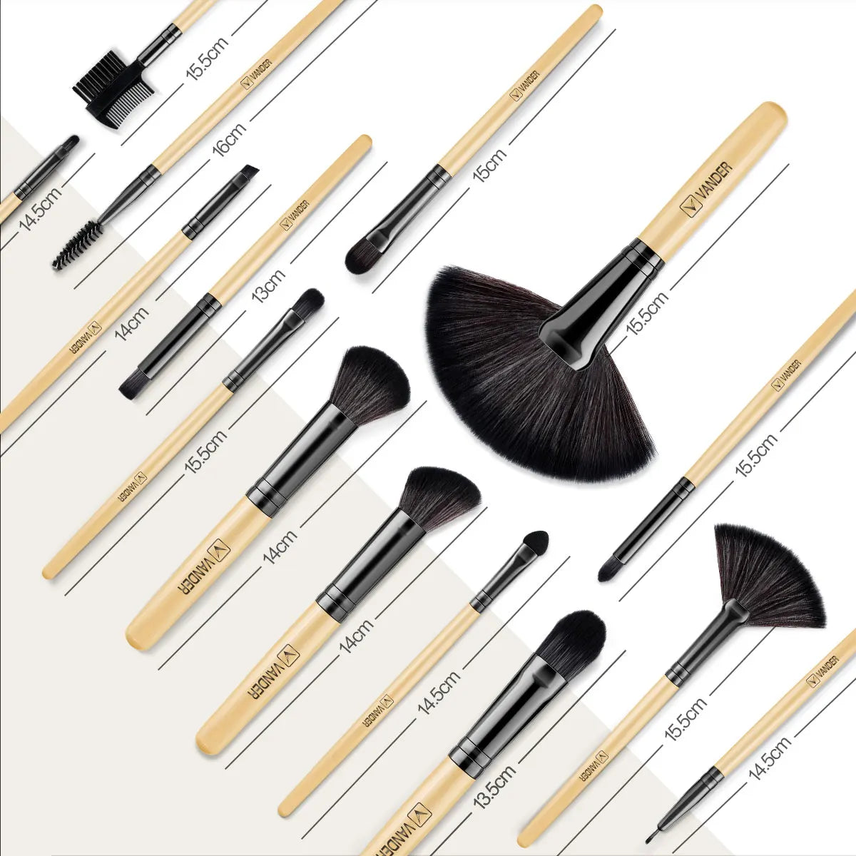 Makeup Brushes Set Professional Premium Synthetic Kabuki Foundation Concealers Powder Blush Blending Face Eye Shadows Brush Kits Vue