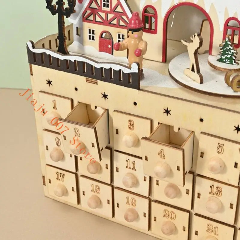 Hand Carved Wooden Advent Calendar Cabinet – 24 Drawers Advent Calendar Cabinet Vue