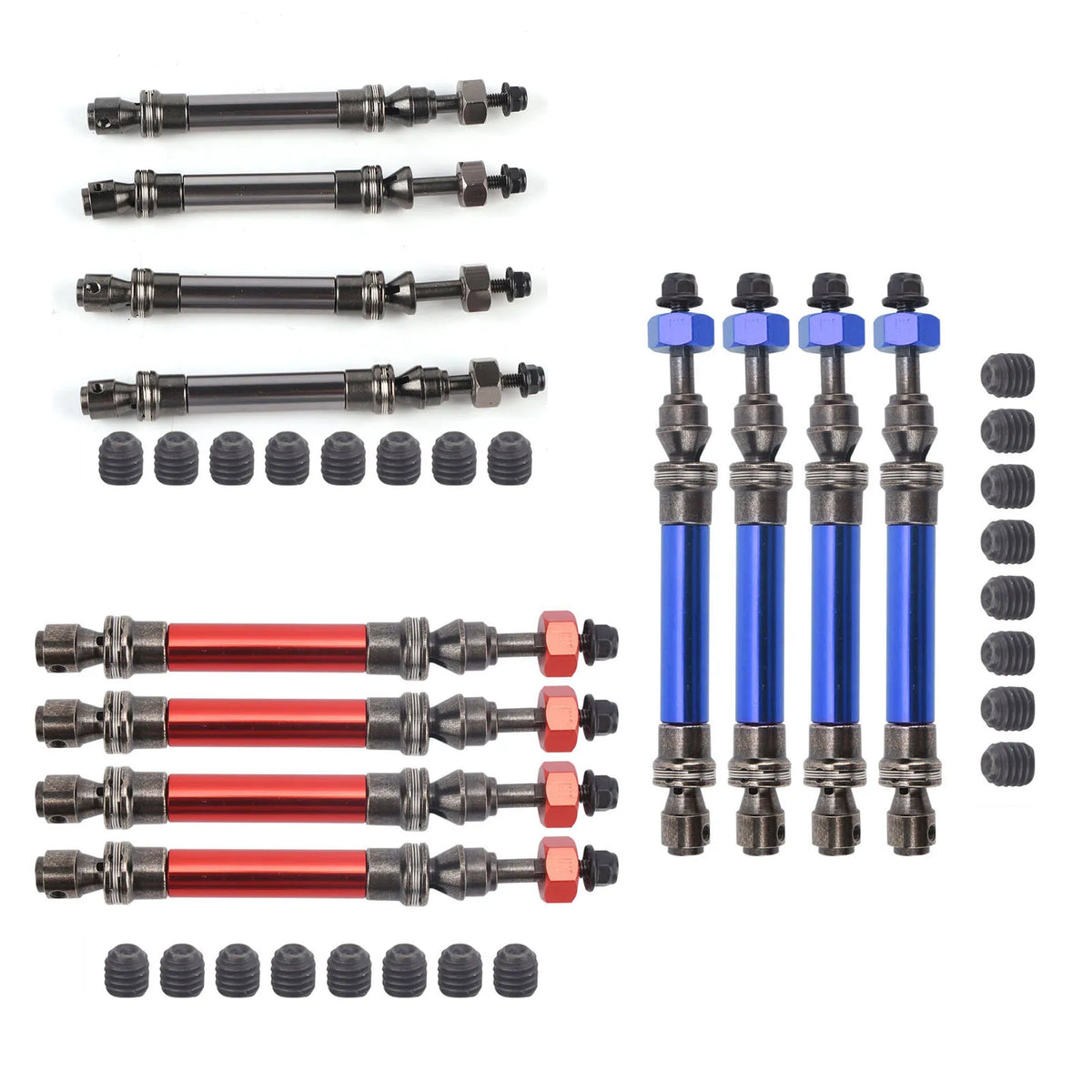4Pcs CVD Front Rear Drive Shaft Metal Transmission Axle for Traxxas Slash 4X4 1/10 RC Car Vue