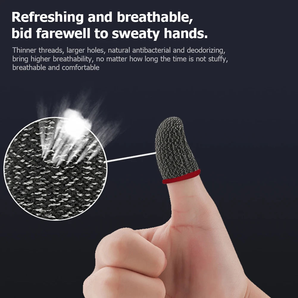 1 Pair Gaming Finger Sleeve for PUBG Thumb Gloves Breathable for Mobile Game Vue