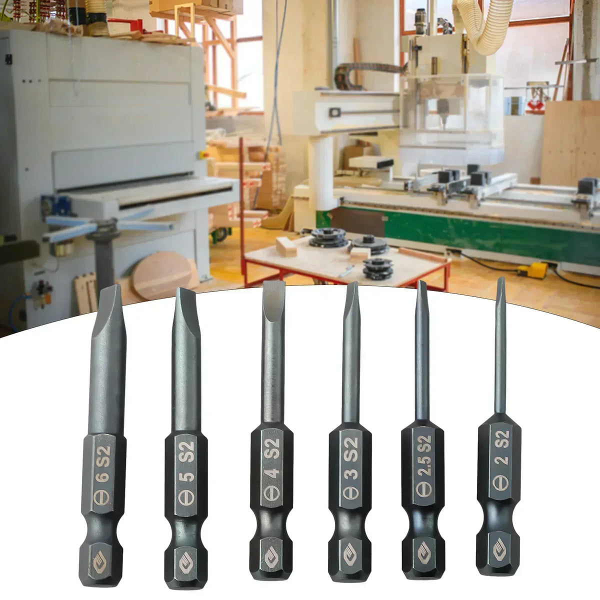 50mm Magnetic Flat Head Screwdriver Bit | 1/4" Hex Shank Screwdriver Bit Vue
