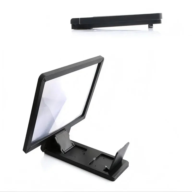 Universal HD 3D Screen Magnifier for Phone – Foldable Stand with Large Display Holder for Movies, Games & Video Calls Vue black 3D HD