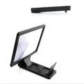 Universal HD 3D Screen Magnifier for Phone – Foldable Stand with Large Display Holder for Movies, Games & Video Calls Vue black 3D HD