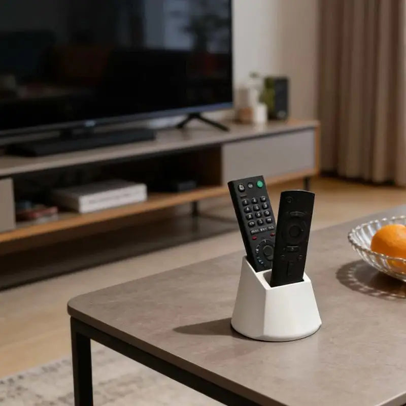 2 Grids Remote Control Holder Desktop Storage Rack for Living Room Multi Purpose Organizer Stand for Remotes and Phones Vue