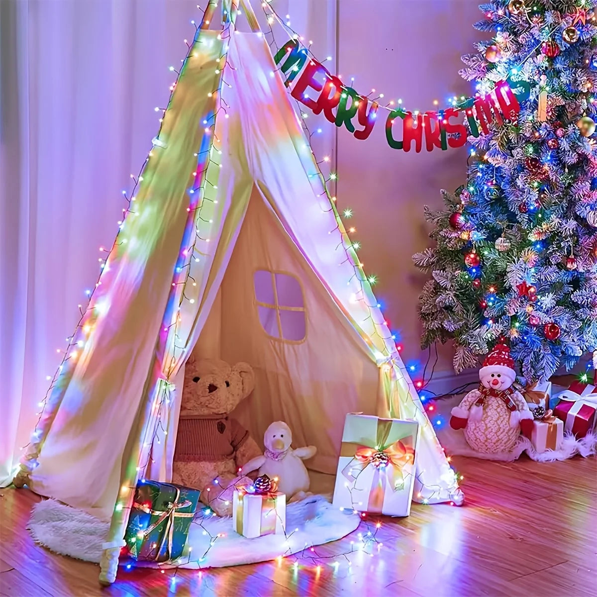 8 Lighting Modes Green Cable Fairy Lights, Dimmable LED String Lights, Battery Powered for Xmas Garden Window Festive Decoration Vue
