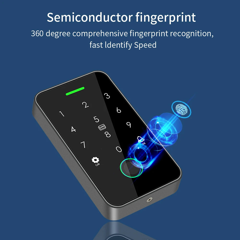 Rainproof support tuya app RFID 125K 13.56mhz NFC Fingerprint Bluetooth Gate Door Opener Work with WIFI Gateway Vue