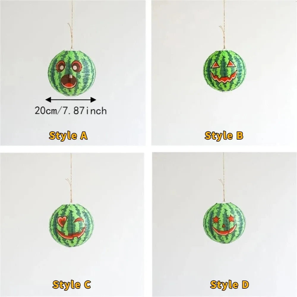 Creative 20cm Halloween Watermelon Lantern Green DIY Watermelon Ghost Face Lantern Festival Lanterns Indoor Outdoor Vue