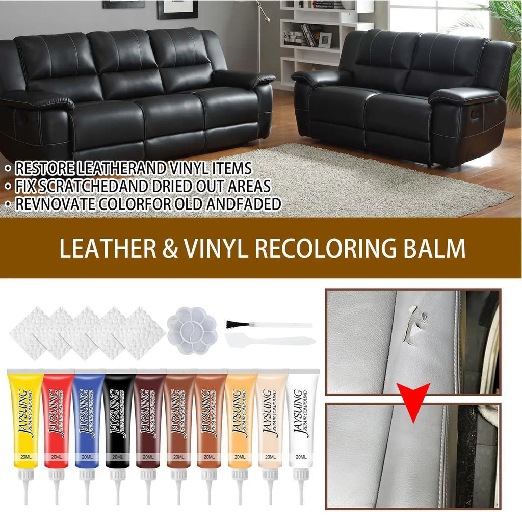 20ml Leather Repair Kit Auto Leather Seat Sofa Shoes Chair Vinyl&Leather Repair Filler Cream Refurbishing Care Paste Multicolor Vue