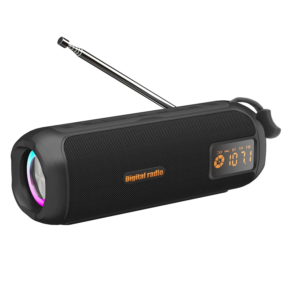 BT Speaker Portable Radio Support TF Card Rechargeable Radio for Home Kitchen Outdoor Vue as show