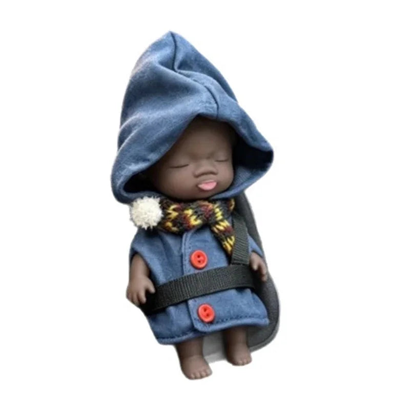 14cm Squeeze Stress Relief Doll Cute Black Toy For Kids And Teens Anxiety Relief For Office Desk Home Display Birthday Gift Vue