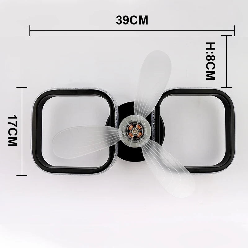 LED Ceiling Fan Light E27 with Remote Control for Dimming Suitable for Living Room Study Household Use 85-265V Vue 2TEBK